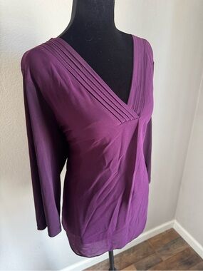 Calvin Klein Plum V-Neck Long Sleeve Top